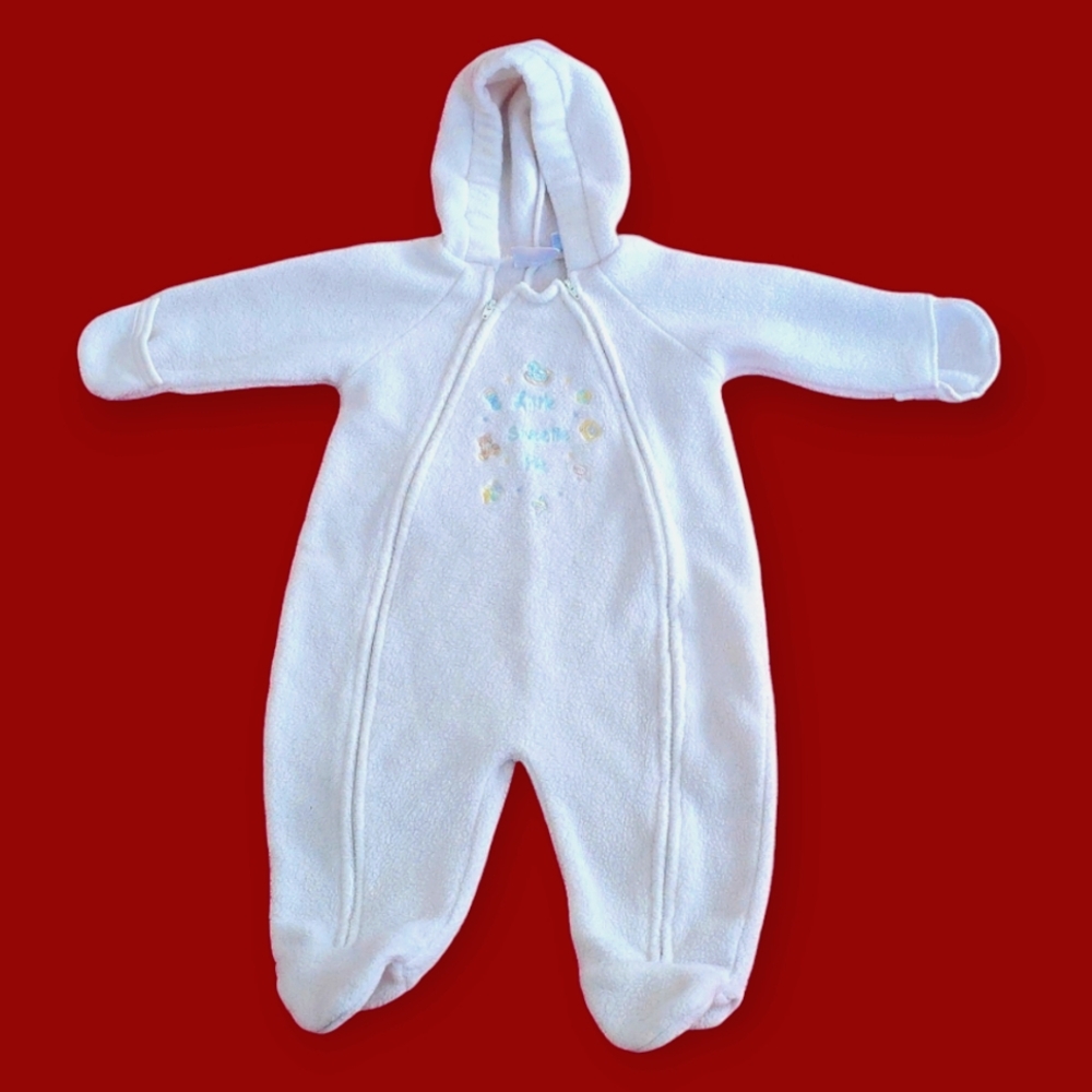 Miniwears classics full Body Coverage snowsuit|white|6/9months